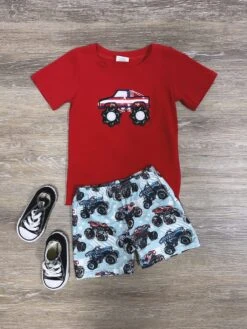 Monster Jam Boys Truck Shirt & Shorts Outfit