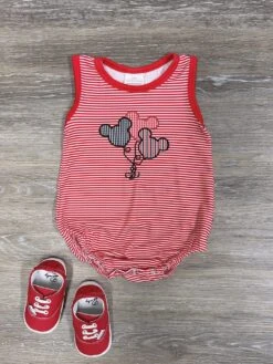Mouse Balloons Girls Or Boys Red Baby Bubble Romper