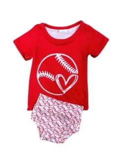 My Heart Is On The Field Baseball Baby Top & Bummies Set -Little Loom Store MyHeartisontheFieldBaseballBabyTop BummiesSetWhite
