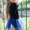 Navy Blue Tutu Skirt For Girls – 3-Layer Tulle Ballet, Dance, And Dress-Up Costume Skirt -Little Loom Store NavyBlue2c 1