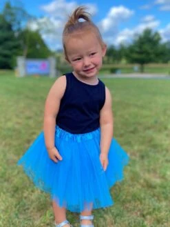 Neon Blue Tutu Skirt For Girls – 3-Layer Tulle Ballet, Dance, And Dress-Up Costume Skirt 8 Neon Blue Tutu Skirt For Girls – 3-Layer Tulle Ballet, Dance, And Dress-Up Costume Skirt -Little Loom Store NeonBlueTutus