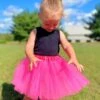 Neon Pink Tutu Skirt For Girls – 3-Layer Tulle Ballet, Dance, And Dress-Up Costume Skirt
