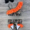Oh Deer Camo & Orange Ruffle Girls 2 Piece Swimsuit -Little Loom Store OhDeerCamo OrangeRuffleGirls2PieceSwimsuit