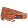 Orange & Turquoise Blue Polka Dots Nylon 5' Dog Leash 2 Orange & Turquoise Blue Polka Dots Nylon 5' Dog Leash -Little Loom Store OrangeTurquoisePolkaDotLeashc 1