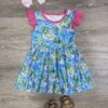 Palm Paradise Tropical Vibes Girls Dress -Little Loom Store PalmParadiseTropicalVibesGirlsDress
