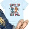Party In The USA Patriotic 4th Of July Summer T-Shirt -Little Loom Store PartyUSAHeatherIceBlue