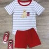 Patriotic Pup Boys 4th Of July Patriotic Short Outfit 2 Patriotic Pup Boys 4th Of July Patriotic Short Outfit -Little Loom Store PatrioticPupBoys4thofJulyPatrioticShortOutfit