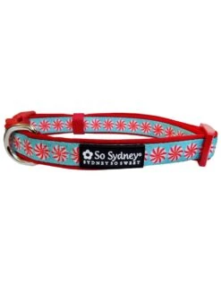 Peppermint Candy Comfy, Adjustable Fun Winter Dog Collar