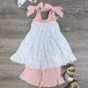 Petite Peachy Pink Heart Girls Tunic Shorts Outfit