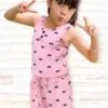 Pink Bow Girls Tank & Shorts Outfit
