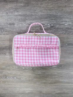 Pink Gingham Plaid Lunch Box