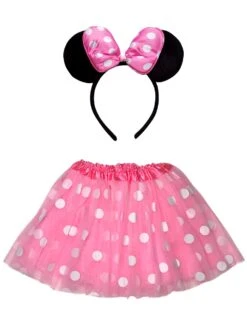 Polka Dot Mouse Costume - Girls Light Pink Polka Dot Mouse Tutu Kids Costume Set