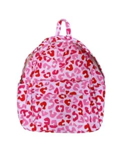 Pink Animal Print Kids' School Backpack -Little Loom Store Pink Animal Print Kids School Backpack White