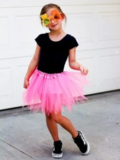 Neon Pink Fairy Costume Pixie Tutu Skirt For Kids, Adults, Plus -Little Loom Store PixieHP3c 1