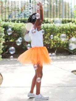 Neon Orange Fairy Costume Pixie Tutu Skirt For Kids, Adults, Plus -Little Loom Store PixieOrange5c 1