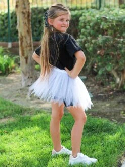 White Fairy Costume Pixie Tutu Skirt For Kids, Adults, Plus -Little Loom Store PixieWhitec 1
