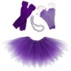 80s Costume In Neon Purple - 4 Piece Pixie Tutu Set For Girls, Adult, & Plus Sizes -Little Loom Store Pixie 80 s Purple