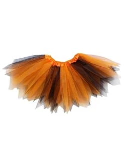 Pixie Cut Fairy Costume Tutu Skirt - Teen, Adult, Plus, & Extra Plus Size -Little Loom Store Pixie Orange Black 1