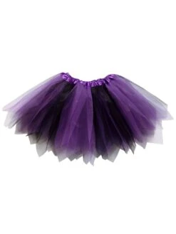Purple & Black Fairy Costume Pixie Tutu Skirt For Kids, Adults, Plus
