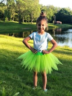Neon Green Fairy Costume Pixie Tutu Skirt For Kids, Adults, Plus