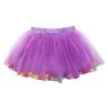 Lavender Purple Pom Pom Girls Tutu - Kids Size Tulle Tutu Happy Birthday Party Skirt -Little Loom Store Pom Lavender