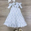 Porcelain Petals Girls Blue Bows & Florals Dress 1 Porcelain Petals Girls Blue Bows & Florals Dress -Little Loom Store PorcelainPetalsGirlsBlueBows FloralsDress