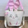 Pretty Bunny Embroidered Rabbit Face Easter Basket -Little Loom Store PrettyBunnyEmbroideredRabbitFaceEasterBasket