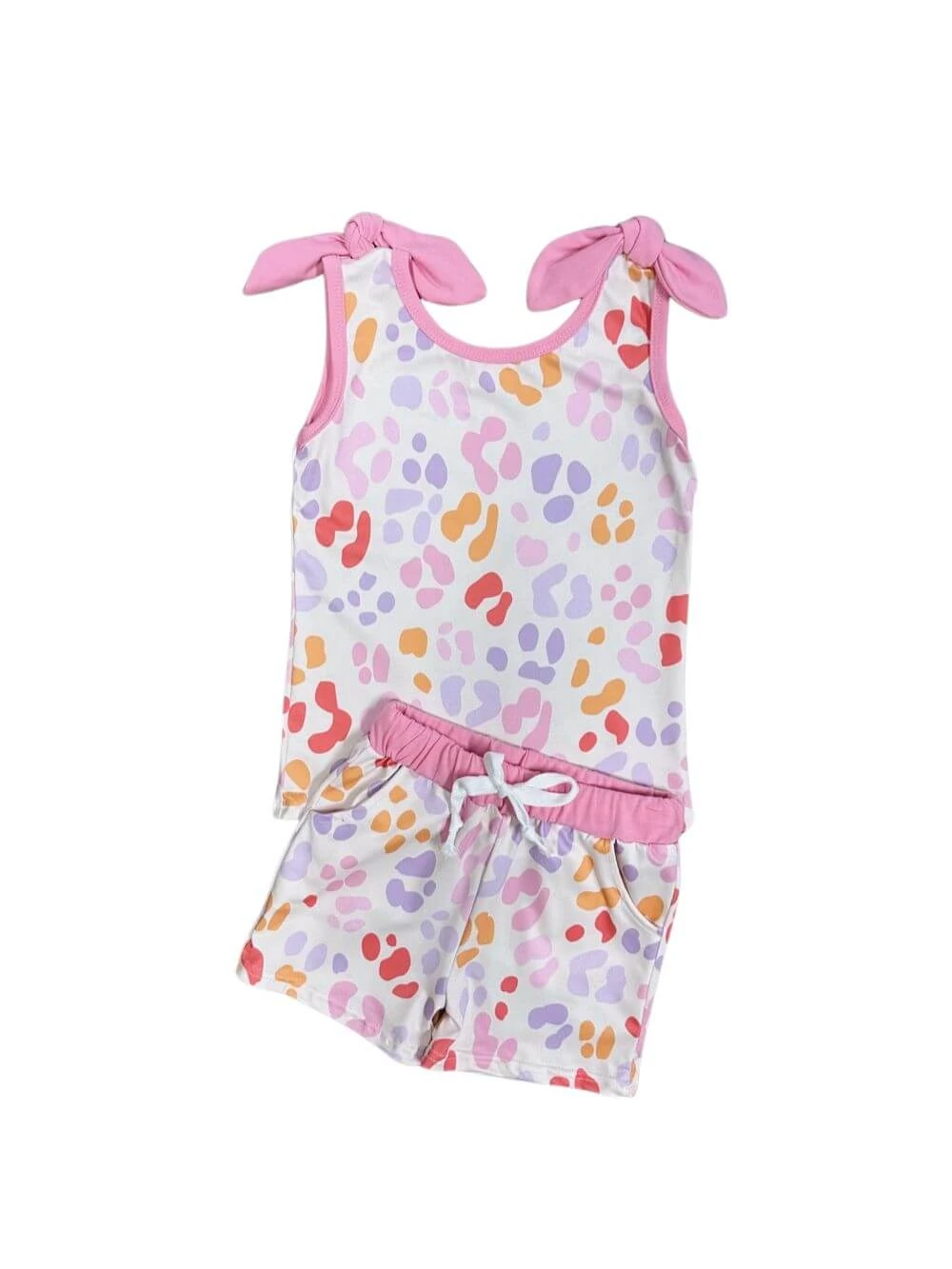 Pretty Pastel Girls Animal Print Tank Top & Shorts Outfit 4 Pretty Pastel Girls Animal Print Tank Top & Shorts Outfit - Image 2