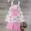Pretty Ponies & Pink Bows Girls Shorts Outfit -Little Loom Store PrettyPonies PinkBowsGirlsShortsOutfit