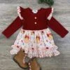 Pumpkin Garden Girls Fall Ruffle Dress -Little Loom Store PumpkinGardenGirlsFallRuffleDress