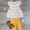 Pumpkin Please Girls Short Sleeve Leggings Outfit -Little Loom Store PumpkinPleaseGirlsShortSleeveLeggingsOutfit