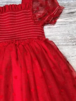 Red Heart Tulle Chiffon Special Occasion Girls Tutu Dress 14 Red Heart Tulle Chiffon Special Occasion Girls Tutu Dress -Little Loom Store RedHeartTulleDress2s
