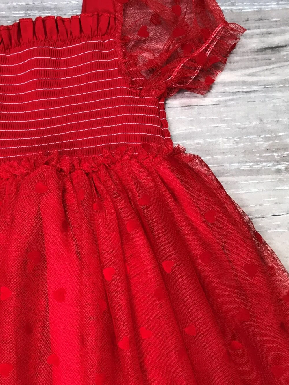 Red Heart Tulle Chiffon Special Occasion Girls Tutu Dress 8 Red Heart Tulle Chiffon Special Occasion Girls Tutu Dress - Image 6