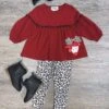 Red Nosed Reindeer Tunic & Animal Prints Leggings Outfit