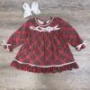 Red Tartan Plaid Bow Girls Night Gown Holiday Pajamas