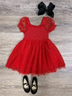 Red Heart Tulle Chiffon Special Occasion Girls Tutu Dress 10 Red Heart Tulle Chiffon Special Occasion Girls Tutu Dress -Little Loom Store Red Heart Tulle Chiffon Special Occasion Girls Tutu Dress
