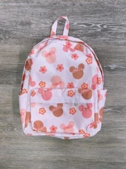 Retro Floral Mouse Kids' School Backpack