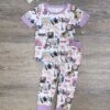 Rock Star Lavender Girls Short Sleeve Pajama Set