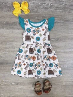 Rooted In Faith Girls Child Of God Flutter Sleeve Dress