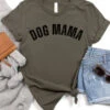 Dog Mama Rustic Women's Jersey Short Sleeve Graphic Tee - 12 Colors -Little Loom Store RusticDogMamaArmy