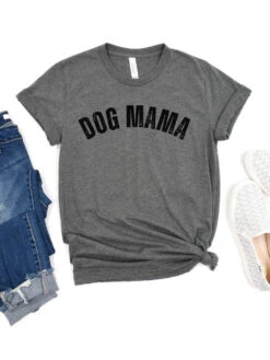 Dog Mama Rustic Women's Jersey Short Sleeve Graphic Tee - 12 Colors 16 Dog Mama Rustic Women's Jersey Short Sleeve Graphic Tee - 12 Colors -Little Loom Store RusticDogMamaDeepHeather