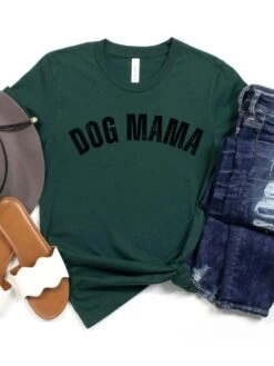 Dog Mama Rustic Women's Jersey Short Sleeve Graphic Tee - 12 Colors 17 Dog Mama Rustic Women's Jersey Short Sleeve Graphic Tee - 12 Colors -Little Loom Store RusticDogMamaForest