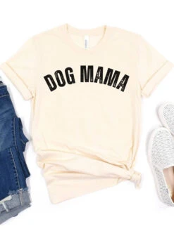 Dog Mama Rustic Women's Jersey Short Sleeve Graphic Tee - 12 Colors 21 Dog Mama Rustic Women's Jersey Short Sleeve Graphic Tee - 12 Colors -Little Loom Store RusticDogMamaNatural