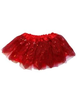 Red Sparkle Running Tutu Skirt Costume For Girls, Women, Plus
