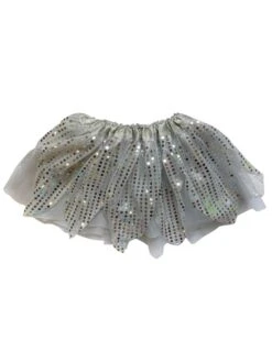 Silver Sparkle Running Tutu Skirt Costume For Girls, Women, Plus