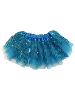 Turquoise Blue Sparkle Running Tutu Skirt Costume For Girls, Women, Plus