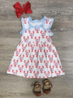 Seaside Sweetheart Lobster Girls Dress