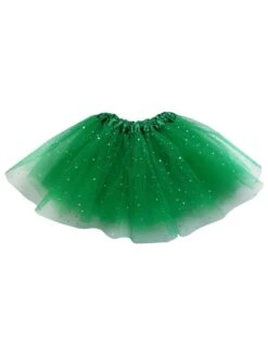 Green Sequin Heart Tutu Skirt Costume For Toddler, Girls, Women, Plus