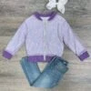 Sequin And Purple Girls Zip Up Bomber Jacket -Little Loom Store SequinandPurpleGirlsZipUpBomberJacket