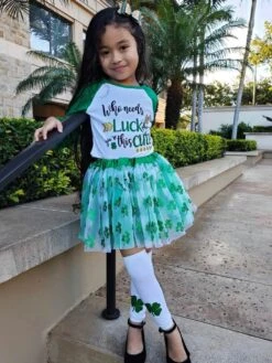 Sparkle Shamrock Green Tutu Skirt For Women – 3-Layer Tulle Ballet Skirt For Costume, Dress-Up, Dance, & Cosplay -Little Loom Store Shamrock Tutu Who Needs Luck s 1
